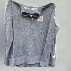 Roots 1/4 zip grey pullover Banff Canada size XL